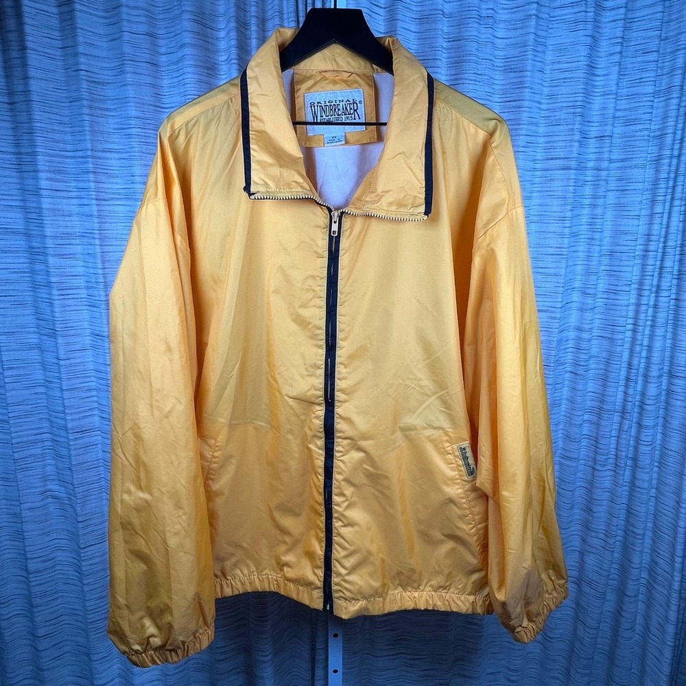 Vintage Original‎ Windbreaker Men's Yellow Lightweight Zip Jacket Size XX